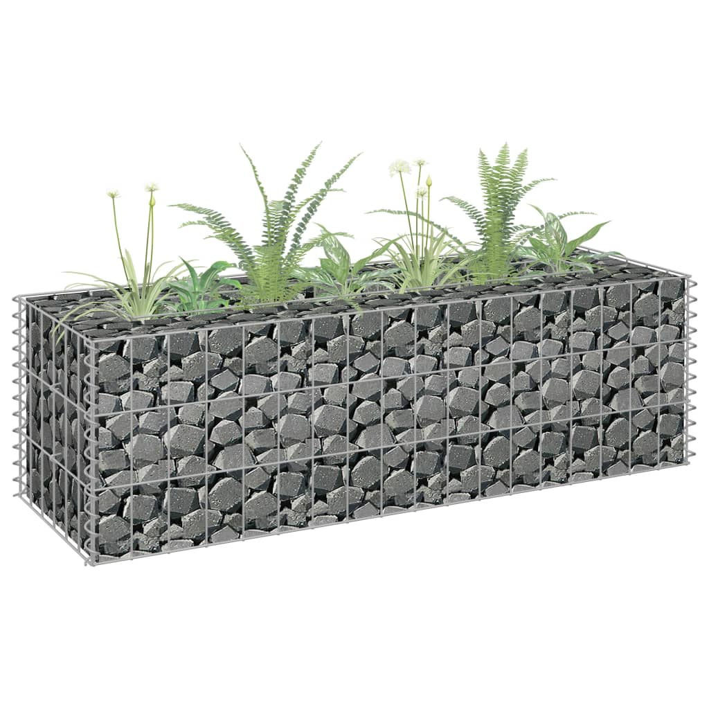 Gabionen-Hochbeet Verzinkter Stahl 90×30×30 cm bepflanzbar