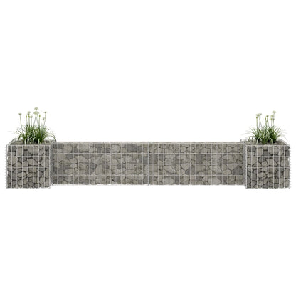 Gabion planter basket H-shape steel wire 260x40x40 cm galvanized gabion wall planter box