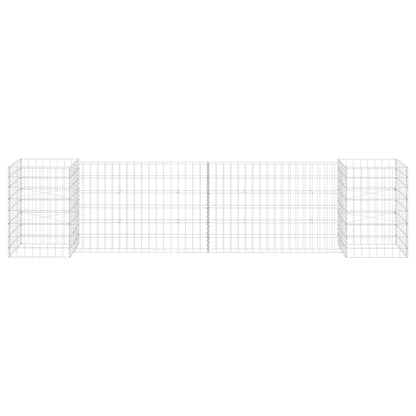 vidaXL H-shaped gabion planter, steel wire, 260x40x60 cm