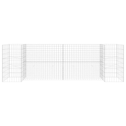 Gabionen Pflanzkorb H-Form Stahldraht 260x40x80 cm verzinkt Gabionenwand Pflanzkasten
