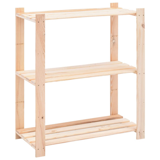 Lagerregal mit 3 Böden 80x38x90 cm Kiefer Massivholz 150 kg Holzregal