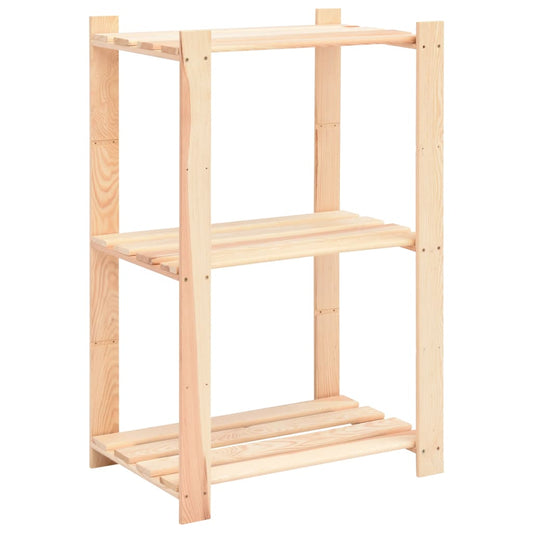Lagerregal mit 3 Böden 60x38x90 cm Kiefer Massivholz 150 kg Holzregal