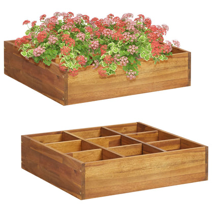 vidaXL Raised Garden Bed for Herbs, Solid Acacia Wood, 60 x 60 x 15 cm