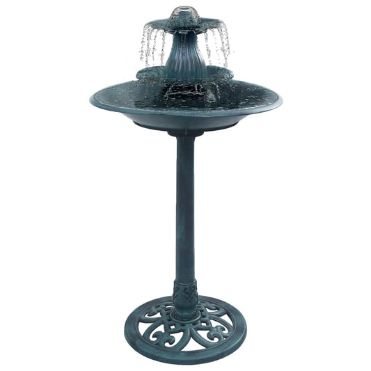 Vogelbad mit Springbrunnen Grün 50x91 cm Kunststoff Vogeltränke