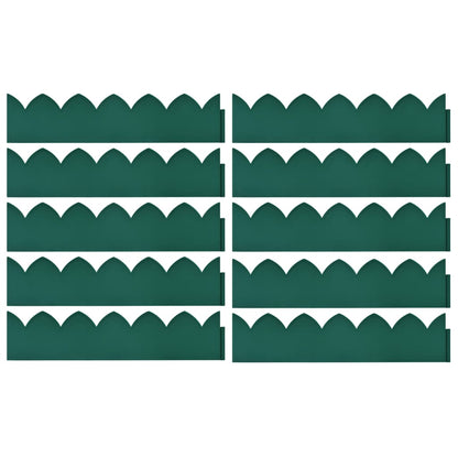 Rasenkante 10 Stk. Grün 65x15 cm PP witterungsbeständig Mähkante Beeteinfassung