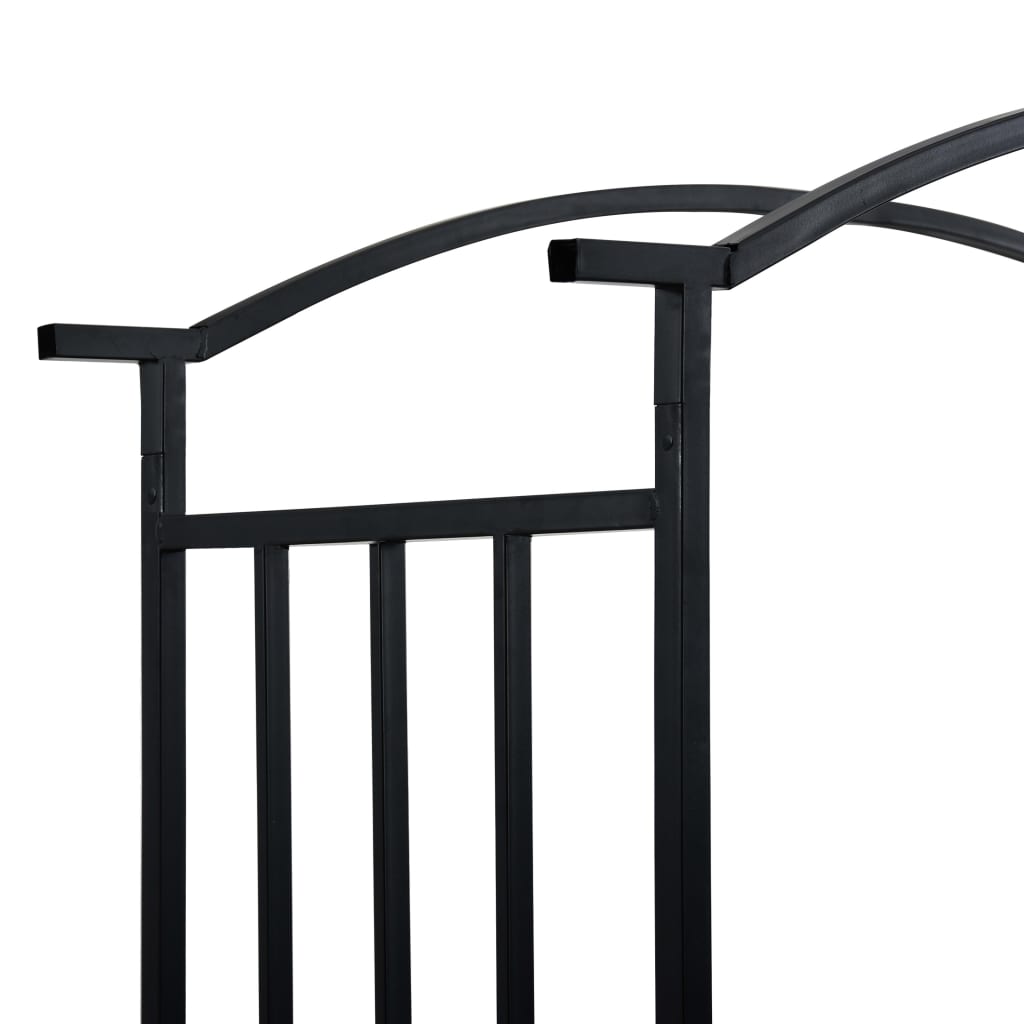 Rosenbogen mit Bank Sitzgelegenheit Rosenspalier Schwarz 207 cm Eisen