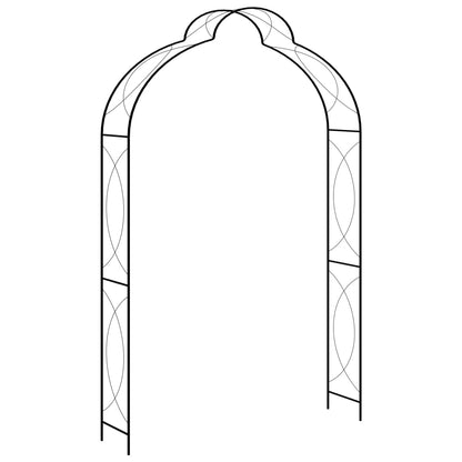 vidaXL Rose Arch Black 150 x 34 x 240 cm Iron