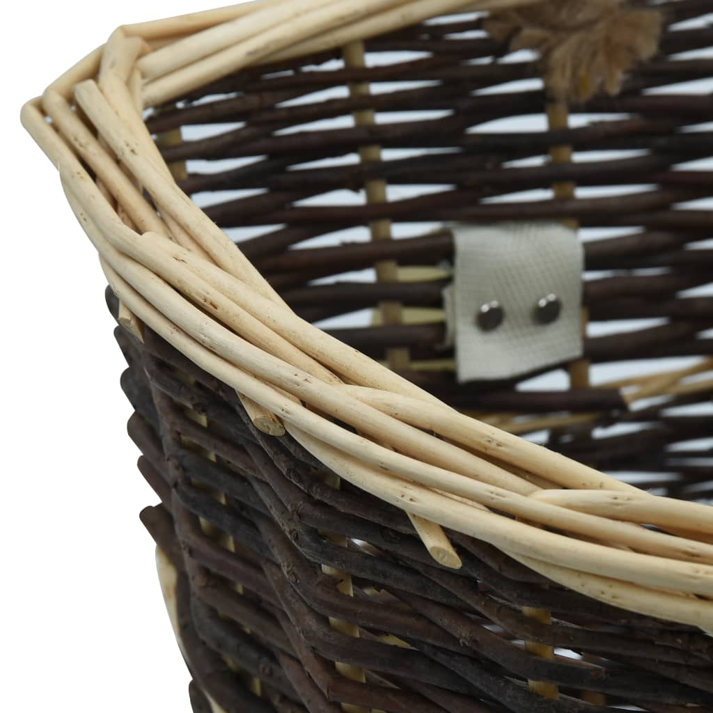 Holzkorb Trageriemen 44,5x37x50 cm Natur Weidekorb Tragekorb Transportkorb Braun