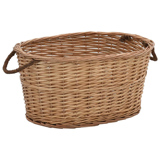 Holzkorb mit Tragegriffen 58×42×29 cm Natur Weidekorb Braun Erntekorb