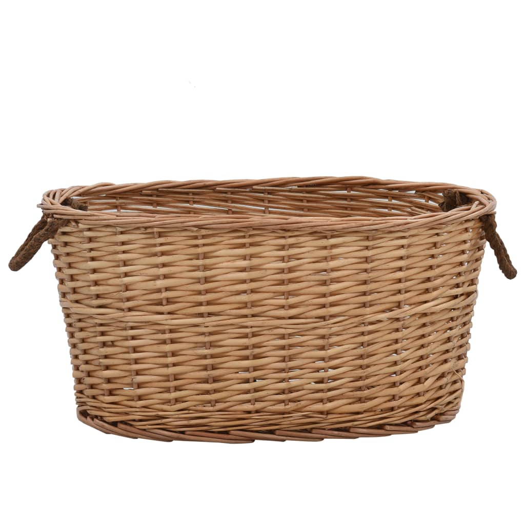 Holzkorb mit Tragegriffen 58×42×29 cm Natur Weidekorb Braun Erntekorb