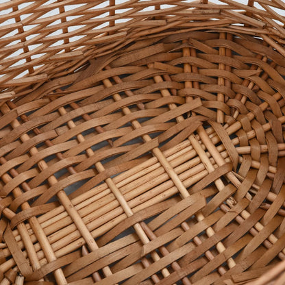 Wooden basket with carrying handles 58×42×29 cm Natural wicker basket Brown Harvest basket