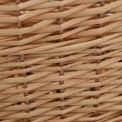 Wooden basket with carrying handles 58×42×29 cm Natural wicker basket Brown Harvest basket