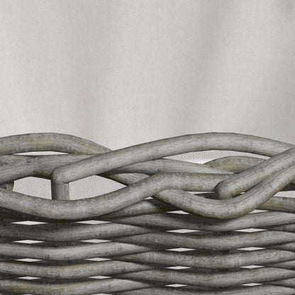 Wooden basket with carrying strap 59x42x28 cm Natural wicker basket Carrying basket Anthracite