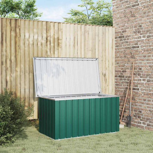 Gartenbox Aufbewahrungsbox 129x67x65 cm Stahl Grün Kissenbox Wetterfest