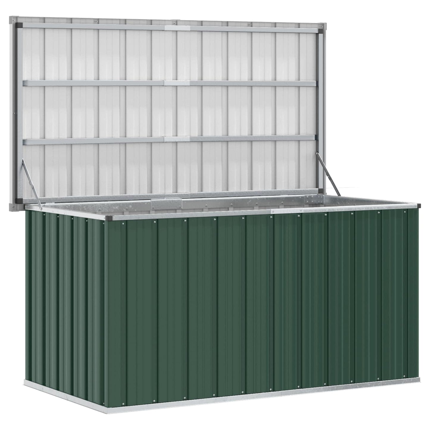Gartenbox Aufbewahrungsbox 129x67x65 cm Stahl Grün Kissenbox Wetterfest