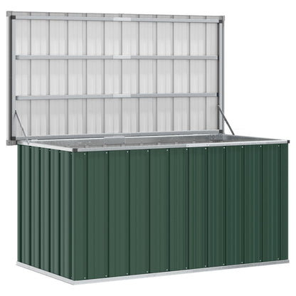 Gartenbox Aufbewahrungsbox 129x67x65 cm Stahl Grün Kissenbox Wetterfest