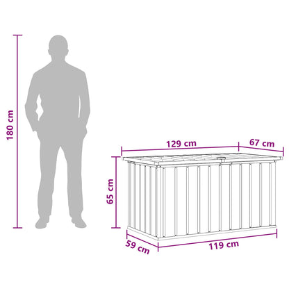 Gartenbox Aufbewahrungsbox 129x67x65 cm Stahl Grün Kissenbox Wetterfest