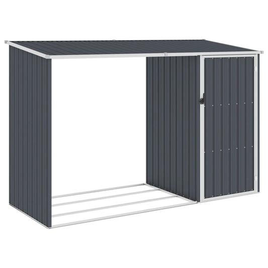 Brennholzlager Garten Anthrazit 245x98x159 cm Verzinkter Stahl Holzregal