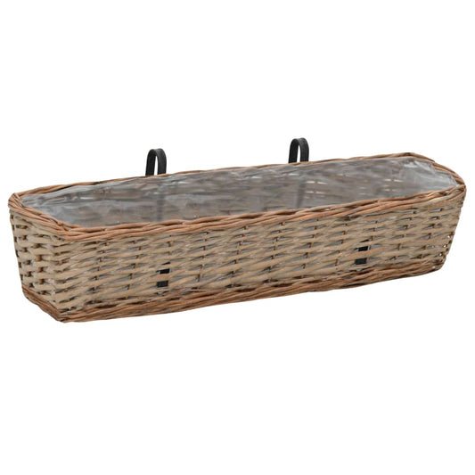 Balkon-Blumenkasten 2 Stk. Weide Balkonkasten 80x20x15 cm braun