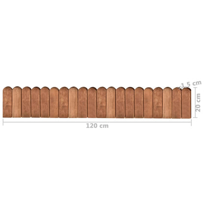 vidaXL Garden Edging Brown 120 cm Impregnated Pine Wood