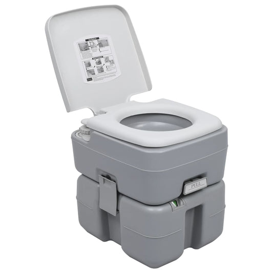 Tragbare Campingtoilette Grau 20 Liter Fassungsvermögen 10 Liter Spülwassertank