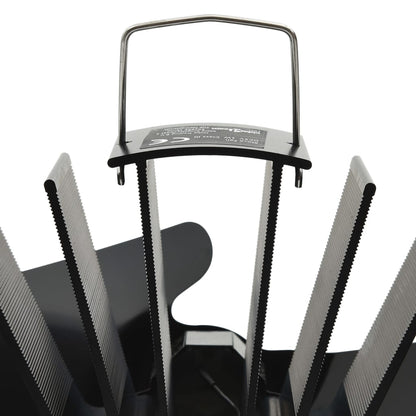Fireplace fan, stove fan, 2 blades, black, heat-powered, no electricity required