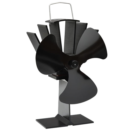 Kaminofen Ventilator Kaminventilator 3 Blätter Schwarz stromlos wärmebetrieben