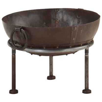 Fire bowl Ø 40 cm x 30 cm Brown Rustic Iron Fire Pit Shabby Chic Fire Pit