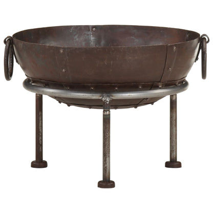 Fire bowl Ø 40 cm x 30 cm Brown Rustic Iron Fire Pit Shabby Chic Fire Pit