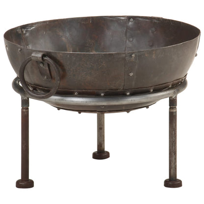 Fire bowl Ø 40 cm x 30 cm Brown Rustic Iron Fire Pit Shabby Chic Fire Pit
