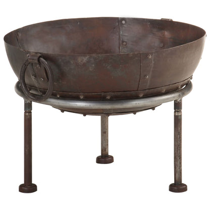 Fire bowl Ø 40 cm x 30 cm Brown Rustic Iron Fire Pit Shabby Chic Fire Pit