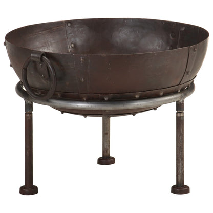 Fire bowl Ø 40 cm x 30 cm Brown Rustic Iron Fire Pit Shabby Chic Fire Pit