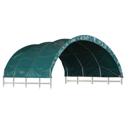 vidaXL Pasture Tent PVC 3.7x3.7 m Green