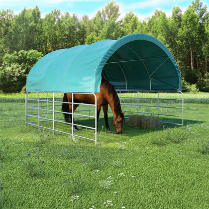 vidaXL Pasture Tent PVC 3.7x3.7 m Green