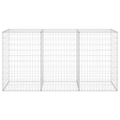Gabionenwand mit Abdeckung Verzinkter Stahl 200x60x100 cm Zaun Steinmauer