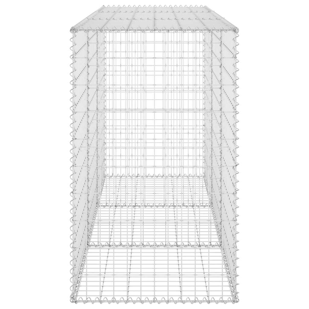Gabionenwand mit Abdeckung Verzinkter Stahl 200x60x100 cm Zaun Steinmauer