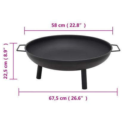 Fire bowl 67.5x58x22.5 cm steel black fire pit