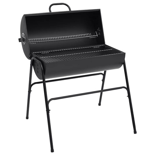 Grill mit 2 Grillrosten Schwarz tragbarer BBQ Grill 80x95x90 cm Stahl