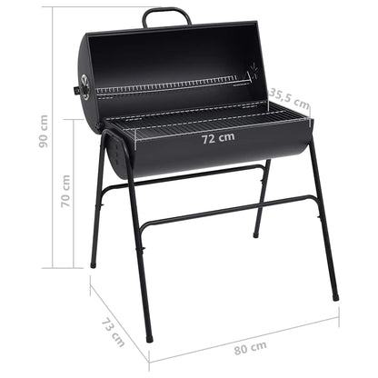 vidaXL Grill with 2 Grill Racks Black 80x95x90 cm Steel