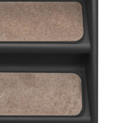 Hundetreppe Klappbar Schwarz 62x40x49,5 cm Haustiertreppe Aufstiegshilfe 75 kg