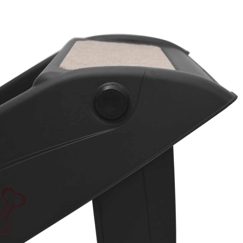 Hundetreppe Klappbar Schwarz 62x40x49,5 cm Haustiertreppe Aufstiegshilfe 75 kg