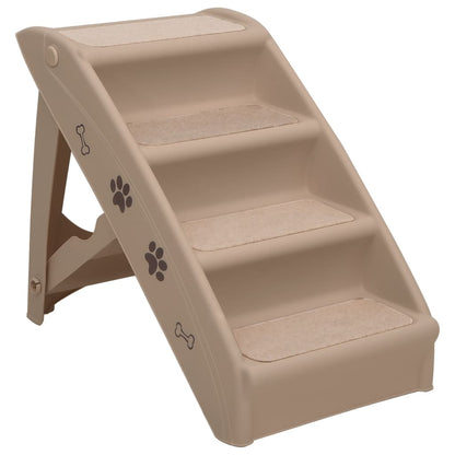 Hundetreppe Klappbar Braun 62x40x49,5 cm Haustiertreppe Aufstiegshilfe 75 kg