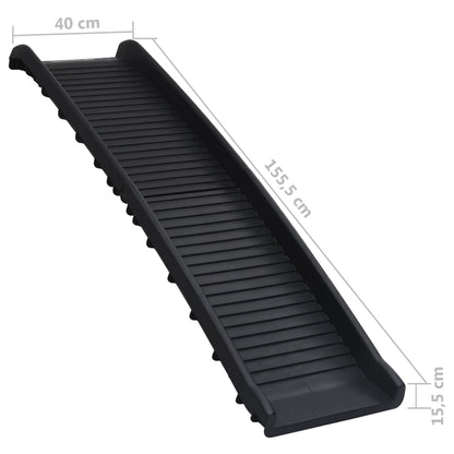 vidaXL Foldable Dog Ramp, Black, 155.5x40x15.5 cm