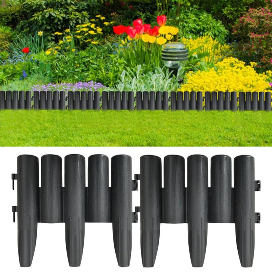 Beeteinfassung Rasenkante 36 Stk. 28,5 x 23,5 cm Anthrazit 10 m PP Beetumrandung