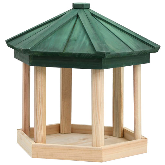 vidaXL Vogelfutterhaus Achteck Tanne Massivholz 33x30 Vogelfutterhaus Achteck Tanne Massivholz 33x30 cm Vogelhäuschen