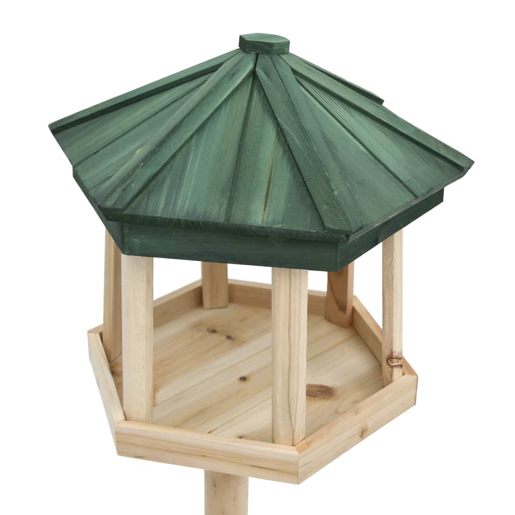 Vogelfutterhaus mit Ständer Tanne Massivholz 33x106 cm Futterstation Vogelhaus