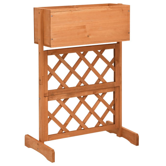 Hochbeet Blumenkasten mit Spalier Garten Hellbraun 45x30x74 cm Tannenholz Pflanzkübel