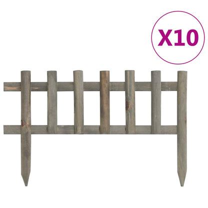 Rasenkanten 10 Stk. Tannenholz 4,4 m Beeteinfassung Grau 44 x 29 cm