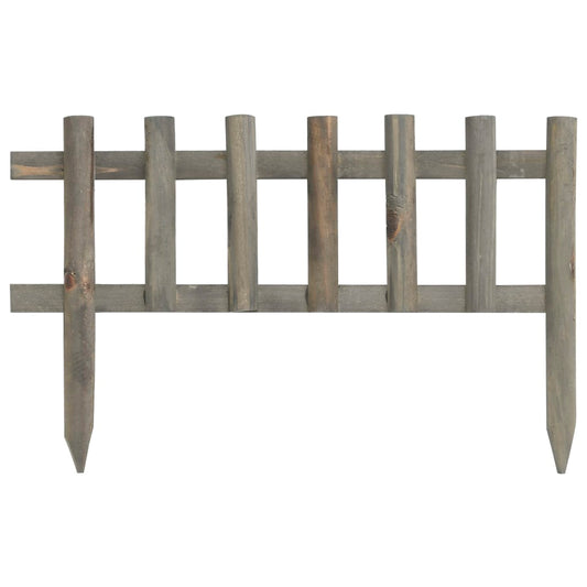 Rasenkanten 10 Stk. Tannenholz 4,4 m Beeteinfassung Grau 44 x 29 cm