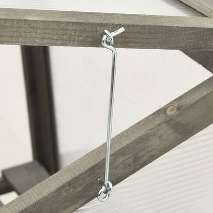 Gewächshaus 60x45x100 cm Tannenholz Anzuchtgewächshaus Treibhaus Anthrazit